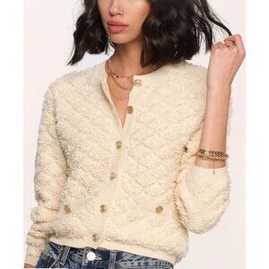 Heartloom Kiel Cardi Cream Button Front Cardigan Women’s Size L P25